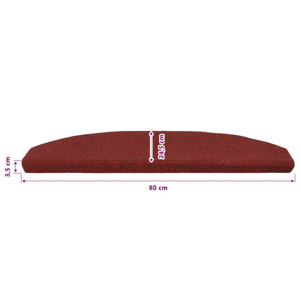 Självhäftande trappmattor 15 st 80 x 24,5 x 3,5 cm Bordeaux Röd
