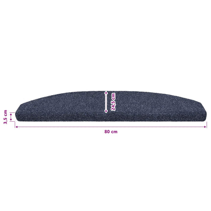 Självhäftande trappmattor 15 pcs Blå 80 x 24,5 x 3,5 cm
