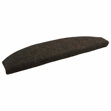 Självhäftande trappmattor 15 pcs Mörkbrun 80 x 24,5 x 3,5 cm