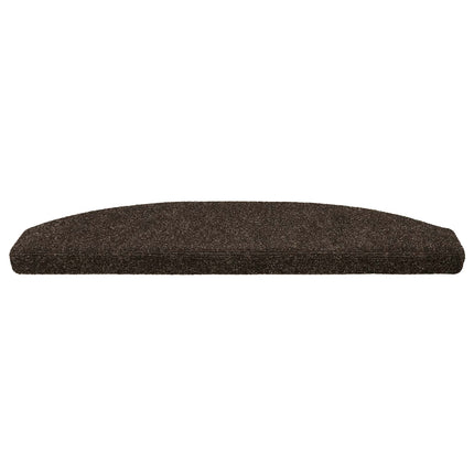 Självhäftande trappmattor 15 pcs Mörkbrun 80 x 24,5 x 3,5 cm