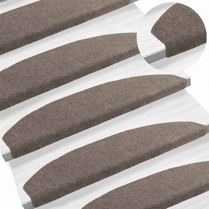 Självhäftande trappmattor 15 pcs Mocka 80 x 24,5 x 3,5 cm