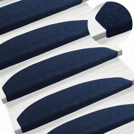 Självhäftande trappmattor 15 pcs Marinblå 80 x 24,5 x 3,5 cm