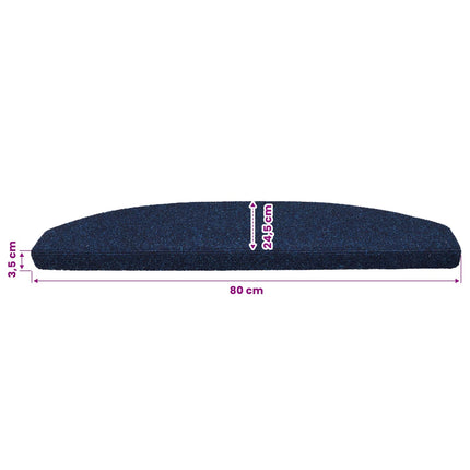 Självhäftande trappmattor 15 pcs Marinblå 80 x 24,5 x 3,5 cm