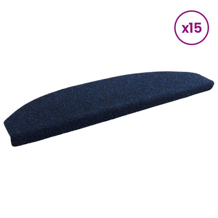Självhäftande trappmattor 15 pcs Marinblå 80 x 24,5 x 3,5 cm