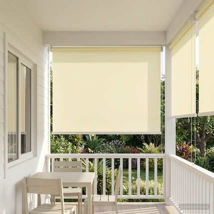 Utomhus Rullgardin UV-skydd Gräddvit 65 x 230 cm (B x H)