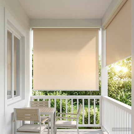 Utomhus Rullgardin UV-skydd Beige 145 x 140 cm (B x H)