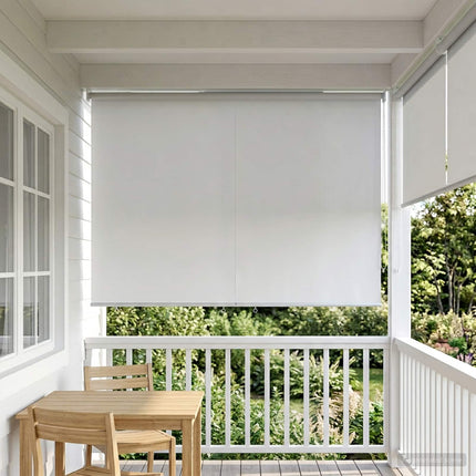 Utomhus Rullgardin UV-skydd Vit 185 x 230 cm (B x H) Polyester