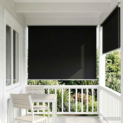 Utomhus Rullgardin UV-skydd Svart 105 x 230 cm (B x H)