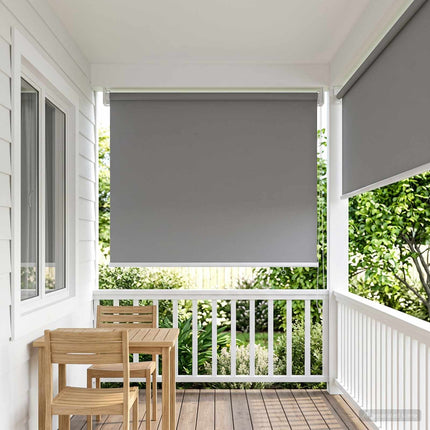 Utomhus Rullgardin UV-skydd Ljusgrå 85 x 140 cm (B x H)
