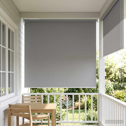 Utomhus Rullgardin UV-skydd Ljusgrå 145 x 140 cm (B x H)