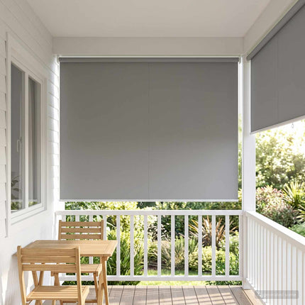Utomhus Rullgardin UV-skydd Ljusgrå 185 x 140 cm (B x H)