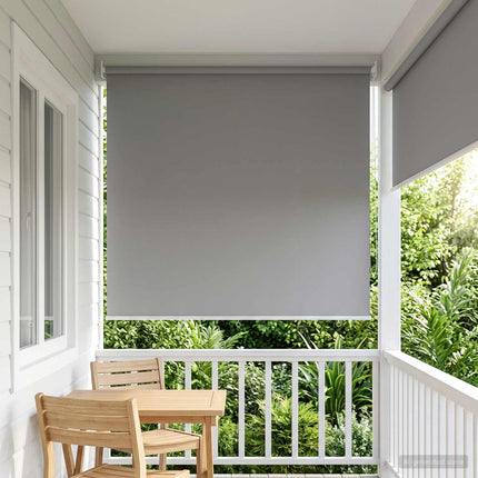Utomhus Rullgardin UV-skydd Ljusgrå 185 x 230 cm (B x H)