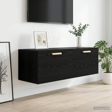 Väggskåp Svart ek 100 x 36,5 x 35 cm Konstruerat trä