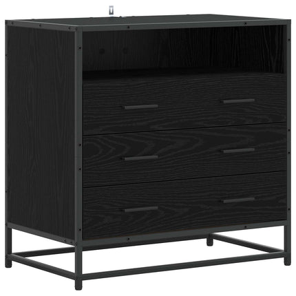 Lådans skåp 3-Låda Svart ek 70 x 41 x 70 cm Konstruerat trä