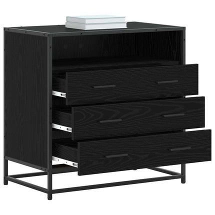 Lådans skåp 3-Låda Svart ek 70 x 41 x 70 cm Konstruerat trä