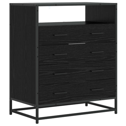 Lådans skåp 4-Låda Svart ek 70 x 41 x 83,5 cm Konstruerat trä