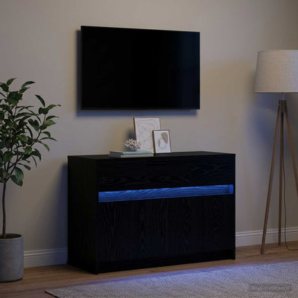 TV-skåp 91 x 34 x 61 cm Svart ek Konstruerat trä