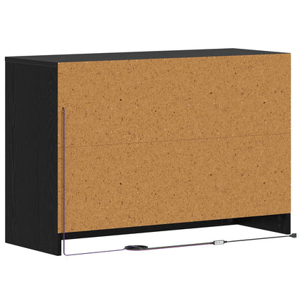TV-skåp 91 x 34 x 61 cm Svart ek Konstruerat trä