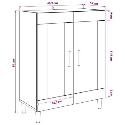 Sideboard Gammalt trä 69,5 x 34 x 90 cm Konstruerat trä