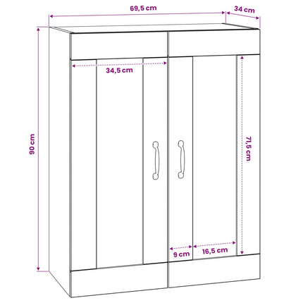 Väggskåp Gammalt trä 69,5 x 34 x 90 cm Konstruerat trä