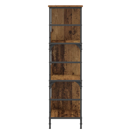 Hyllsystem 4 nivåer 78,5 x 33 x 117,5 cm metall PB Gammalt trä