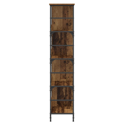 Hyllsystem 4 nivåer 78,5 x 33 x 153 cm metall PB Gammalt trä