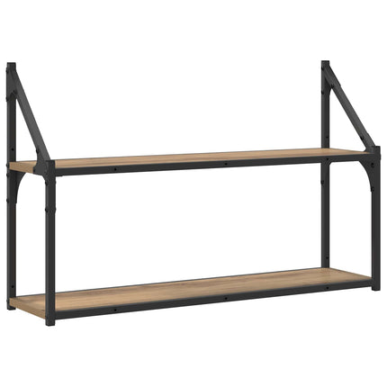 Vägg hylla Väggmonterat Artisan-ek 80 x 21 x 51 cm metall PB
