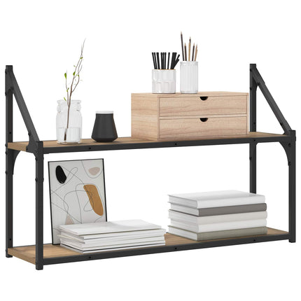 Vägg hylla Väggmonterat Artisan-ek 80 x 21 x 51 cm metall PB