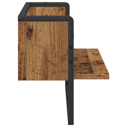 Vägg hylla Väggmonterat Gammalt trä 65 x 25 x 30 cm metall PB