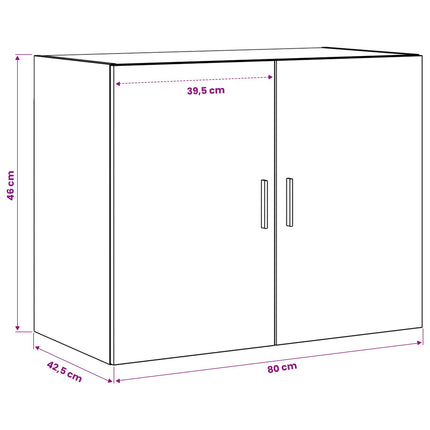 Väggskåp Svart ek 80 x 42,5 x 64 cm Konstruerat trä