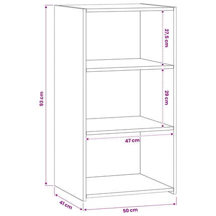 Sideboard Svart ek 50 x 41 x 93 cm Konstruerat trä