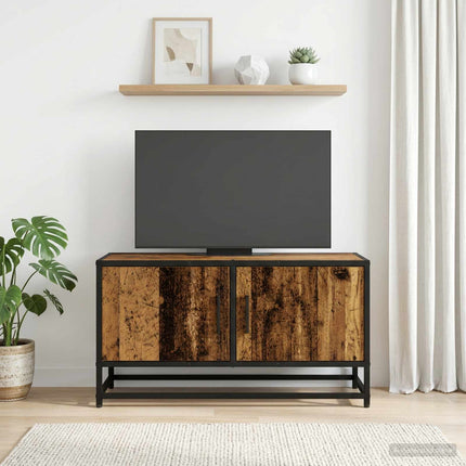 TV-skåp 80 x 34,5 x 40 cm Gammalt trä Konstruerat trä