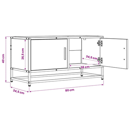 TV-skåp 80 x 34,5 x 40 cm Svart ek Konstruerat trä
