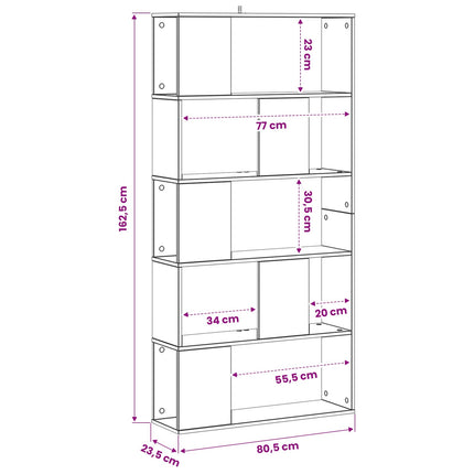 Bokhylla Svart ek 80,5 x 23,5 x 162,5 cm PB