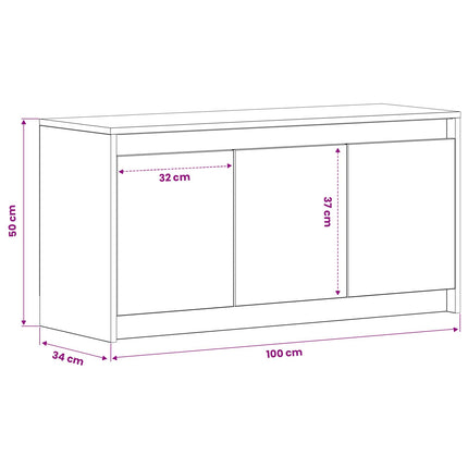 TV-skåp 100 x 34 x 50 cm Svart ek Konstruerat trä