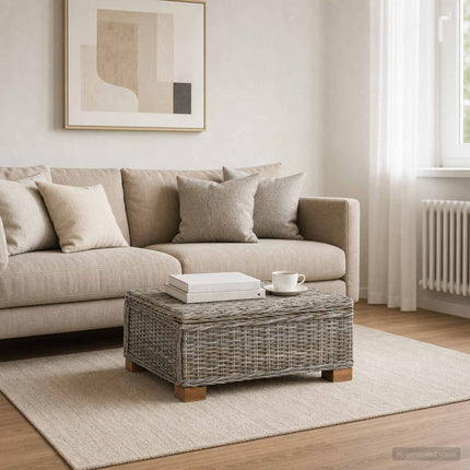 Kaffeebord GENDT Naturlig Rottning Kubu grå 67 x 60 x 30 cm