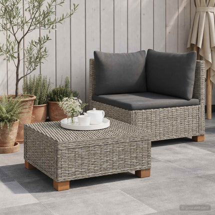 2 st Rattan Lounge Set med Kuddar GENDT Naturlig Rottning