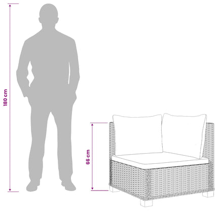 2 st Rattan Lounge Set med Kuddar GENDT Naturlig Rottning