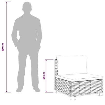 2 st Rattan Lounge Set med Kuddar GENDT Naturlig Rottning