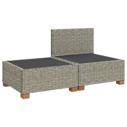 2 st Rattan Lounge Set med Kuddar GENDT Naturlig Rottning