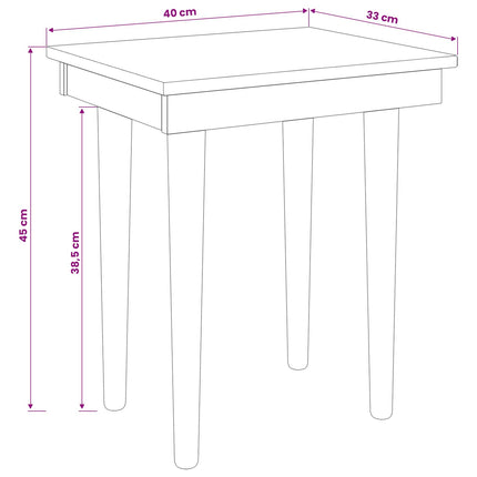 Pall för Smyckebord FAUSKE Vit 40 x 33 x 45 cm Massiv furu