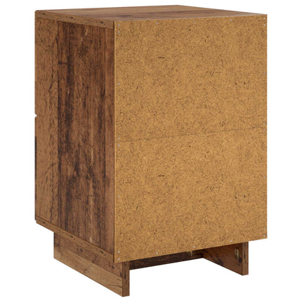 Nattduksbord 2 st Ekträ 33,5 x 34,5 x 50 cm Konstruerat trä