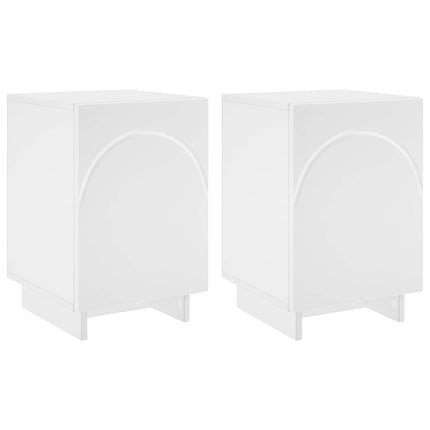 Nattduksbord 2 pcs Vit 33,5 x 34,5 x 50 cm Konstruerat trä