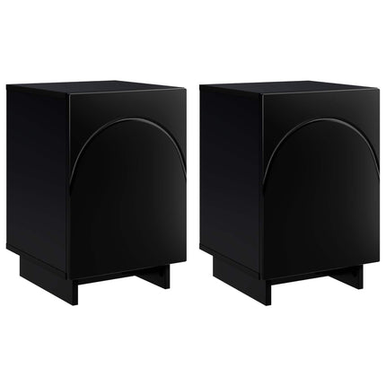 Nattduksbord 2 pcs Svart 33,5 x 34,5 x 50 cm Konstruerat trä