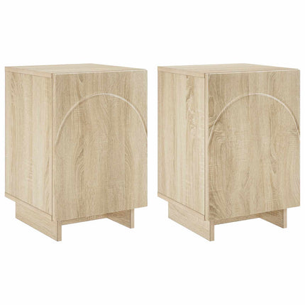 Nattduksbord 2 pcs Sonoma-ek 33,5 x 34,5 x 50 cm