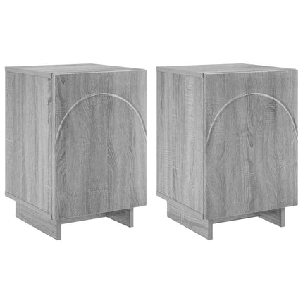 Nattduksbord 2 pcs Grå Sonoma 33,5 x 34,5 x 50 cm