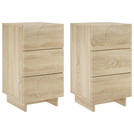 Nattduksbord 2 pcs Sonoma-ek 33,5 x 34,5 x 60 cm