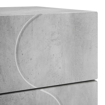 Nattduksbord 2 pcs Betonggrå 33,5 x 34,5 x 60 cm