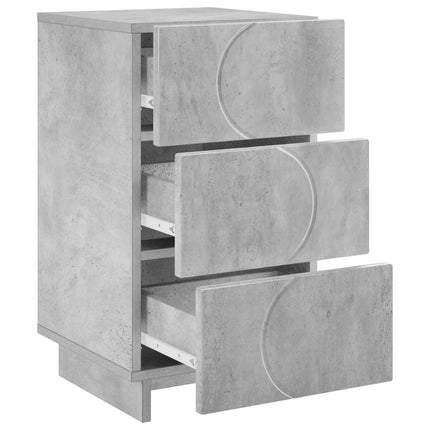 Nattduksbord 2 pcs Betonggrå 33,5 x 34,5 x 60 cm