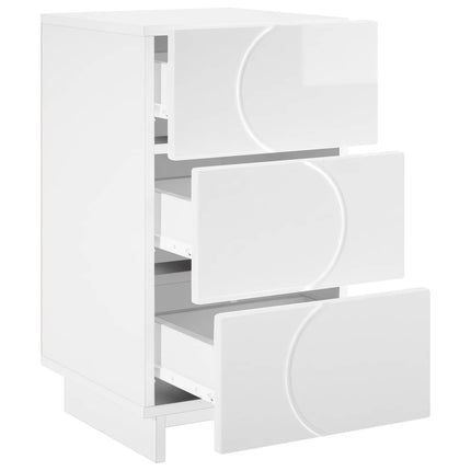 Nattduksbord 2 pcs Vit högglans 33,5 x 34,5 x 60 cm